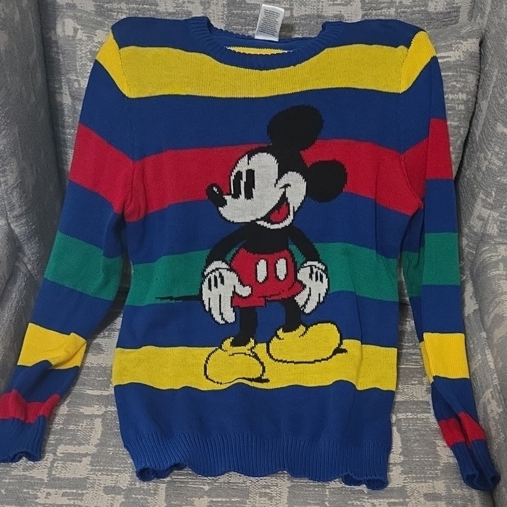 Disney Blue and Red Mickey Mouse Sweater